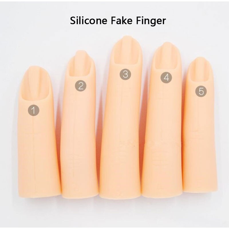 5 Stks/set Vinger Nail Practice Model Nep Vinger Nail Art Training Hand Manicure Tool: Default Title