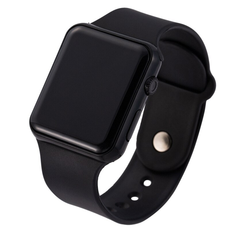 Led Digitale Display Horloges Voor Mannen Elektronische Datum Casual Simple Horloge Siliconen Riem Horloge Mannen Relogio Masculino: Black