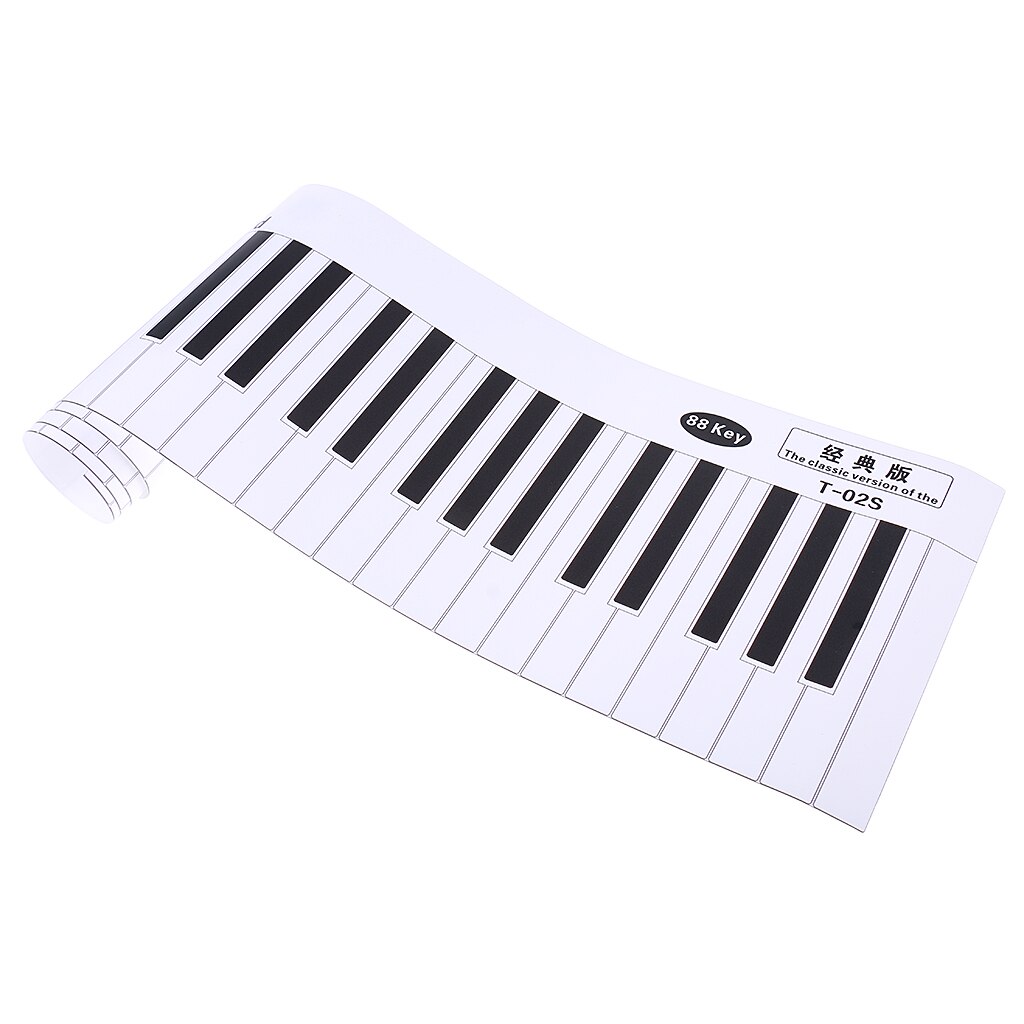 Vanntett papir anti-støv 88- tasters piano tastatur finger øvelse guide undervisningshjelp for student nybegynner barn piano tastatur: Klassisk