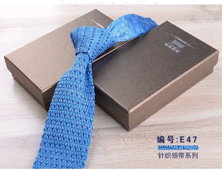 GUSLESON 6cm Slim Knit Tie for Men Business Leisure Skinny Necktie Burgandy Colorful Striped Dots Weave Ties: 47