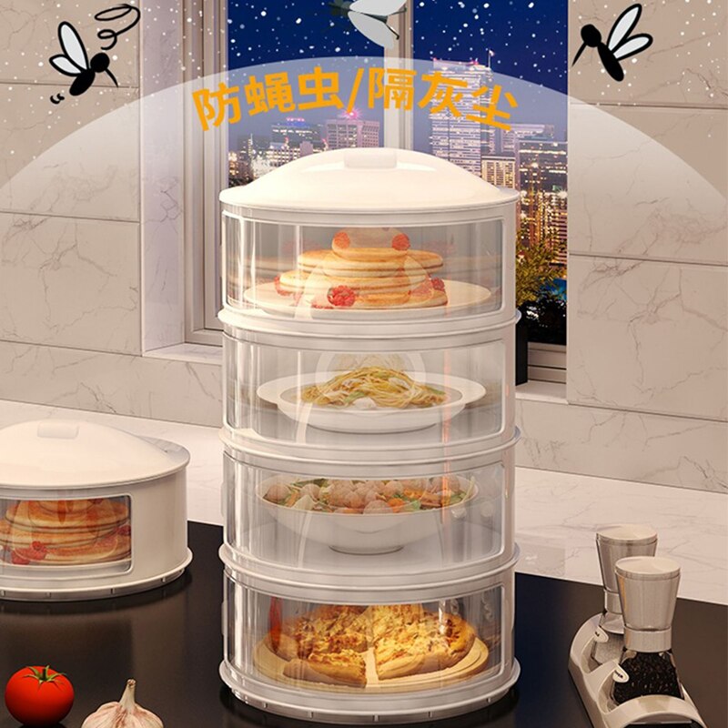 Heat Preservation Dish Rack Storage Transparent Plastic Food Cover Dish Shelf for Heat Preservation and Dustproof