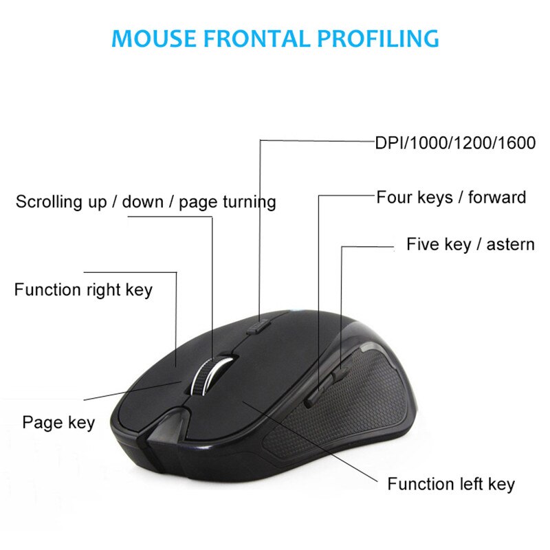 1600dpi Wireless Mouse Computer Bluetooth Mouse PC Mause 6 buttons Ergonomic Optical Mouse For Macbook air Xiaomi Laptop Mice