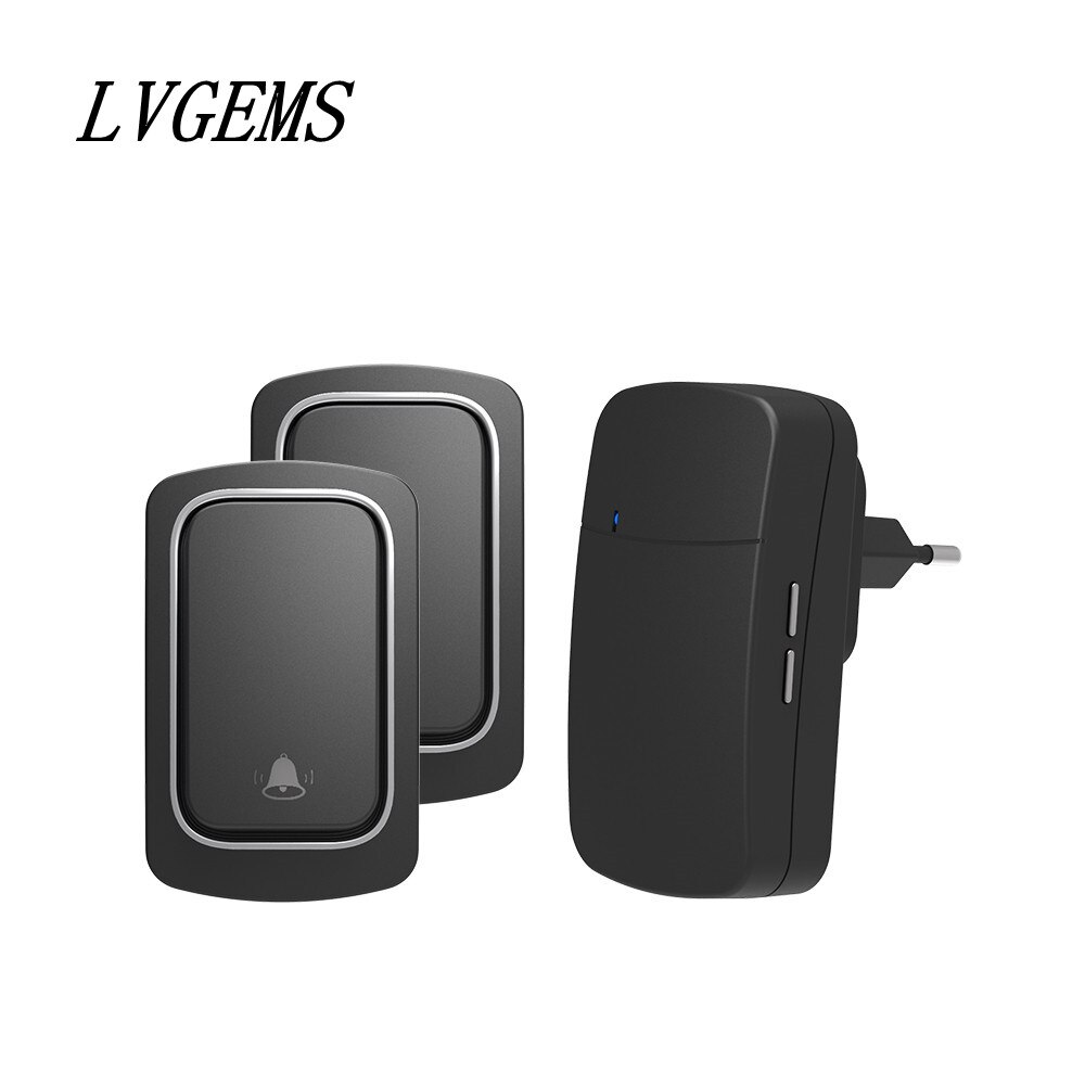 Sino de porta sem fio, com conector eua, ue, reino unido, à prova d&#39;água, sem fio, 150m de distância, 32 músicas, para porta de boas vindas: 2Button 1Receiver B / EUA