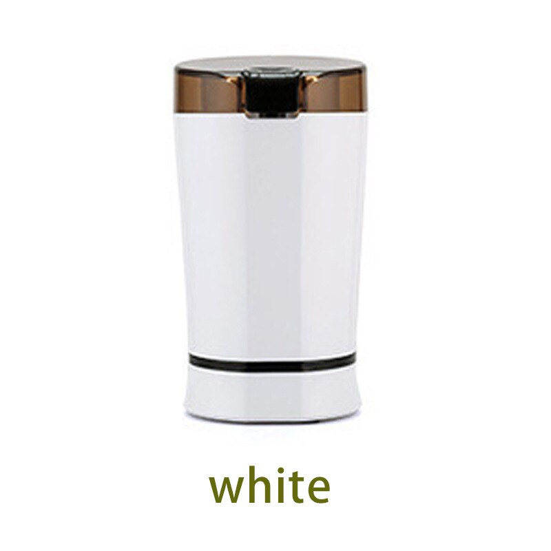 Elektrische Koffiemolen Zout Peper Bonen Kruiden Moer Zaad Koffieboon Grinder Met Rvs Blade Koffie Machine 150W: White / US Plug 110V