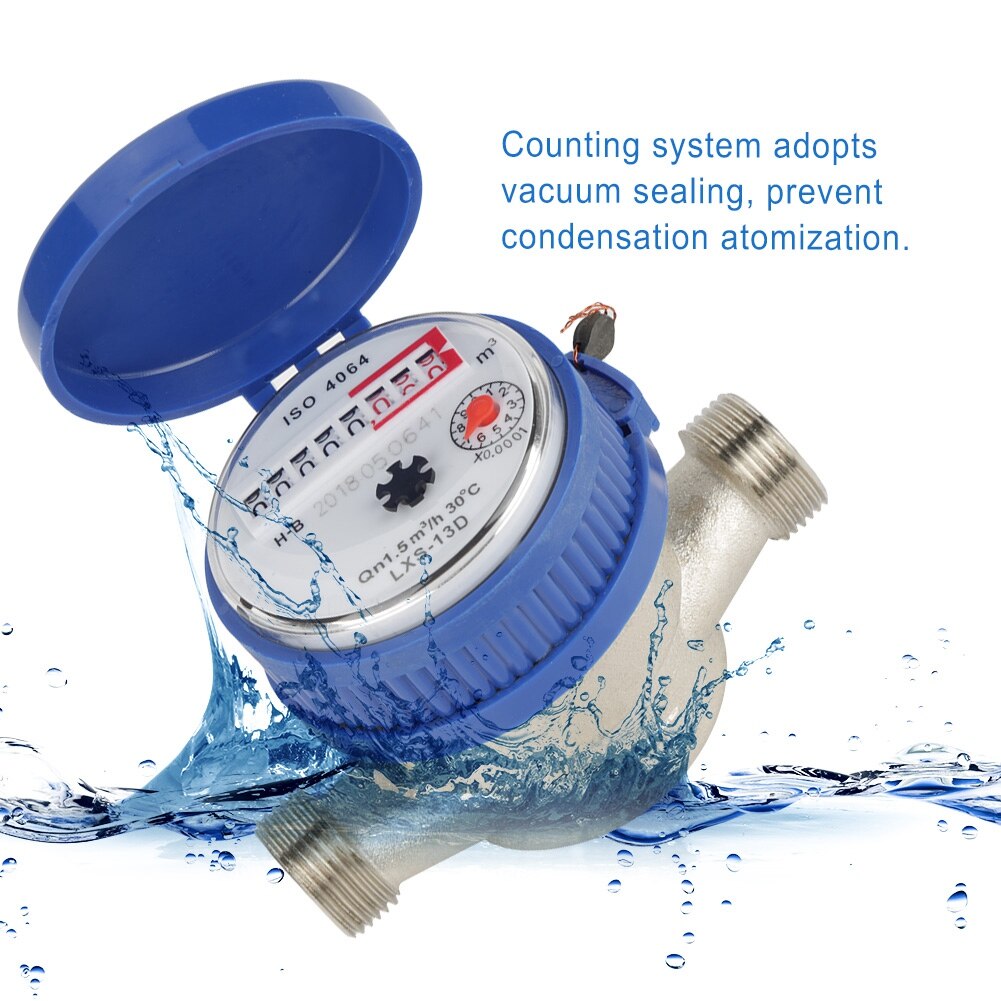 Tuin Water Meter 15 mm 1/2 inch Watermeter Koud Water Teller met Fittings voor Tuin & Huis Gebruik compteur eau