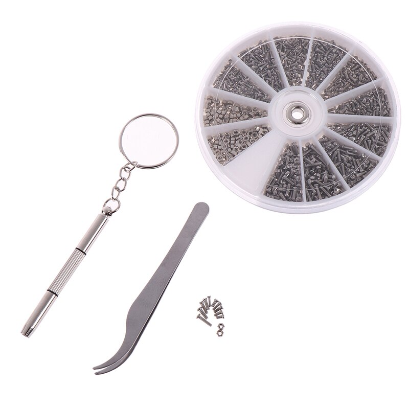 Assortiment de minuscules vis et écrous, outil de réparation pour Micro lunettes lunettes lunettes de soleil lunettes avec Micro tournevis et pinces 600/1000 pièces