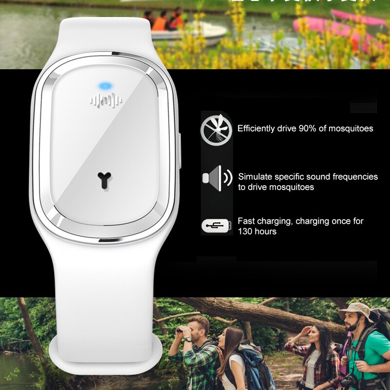 Ultra-sônico repelente de mosquito natural pulseira à prova dwaterproof água pragas insetos ao ar livre crianças anti mosquito inseto pulseira de pulso