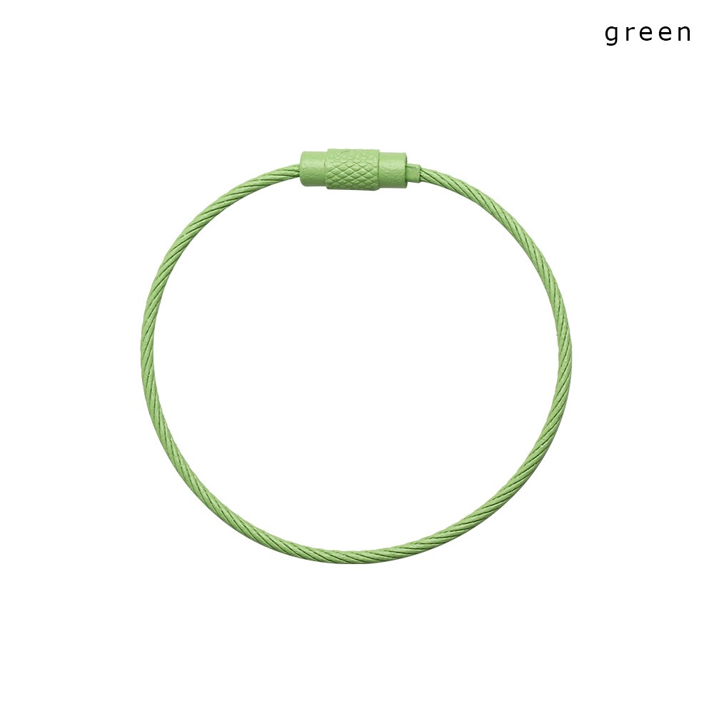 LLavero de alambre de acero inoxidable para escuela, suministros de oficina, herramienta de senderismo al aire libre, nuevos juegos de escritorio, 10 Uds.: green