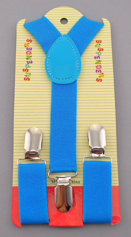 -KIDS Bretels 2.5 cm x 65 cm 36 kleuren Mix JONGENS/MEISJES Bretel Elastische Bretels slim Jarretelle Y-back Bretels: Sky Blue