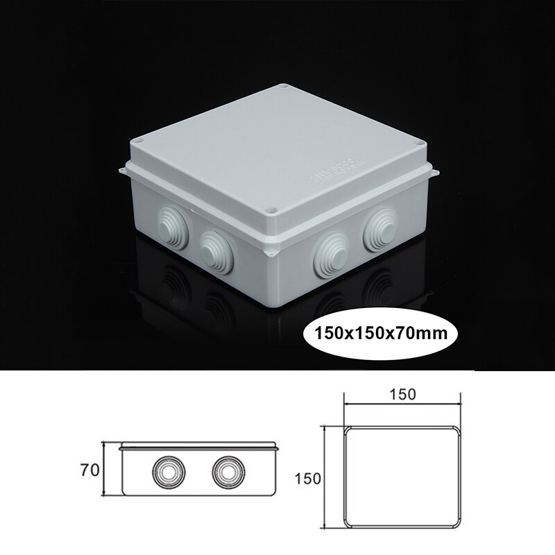 ABS Plastic IP65 Waterproof Junction Box DIY Outdoor Electrical Connection Box Cable Branch Box 200x100x70mm: 150mmx150mmx70mm