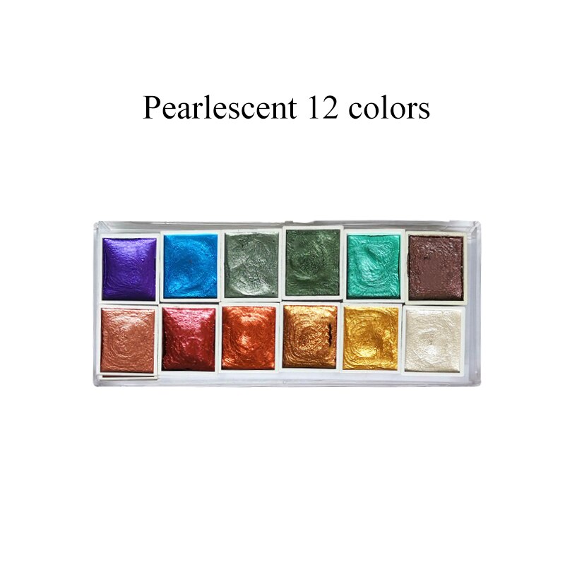 Pearl Series Manual Solid Watercolor Paints Watercolor Paint Set Art Nail Painting Decorative Watercolor Art Decor Makeup: Red