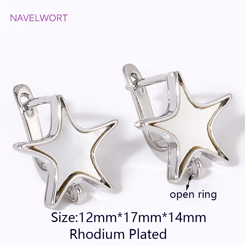 2/4 Uds. Accesorios para pendientes Shvenzy chapados en oro de 18K, alambres de latón, sujetadores para pendientes, para pendientes DIY, accesorios para hacer joyas: M / Plata
