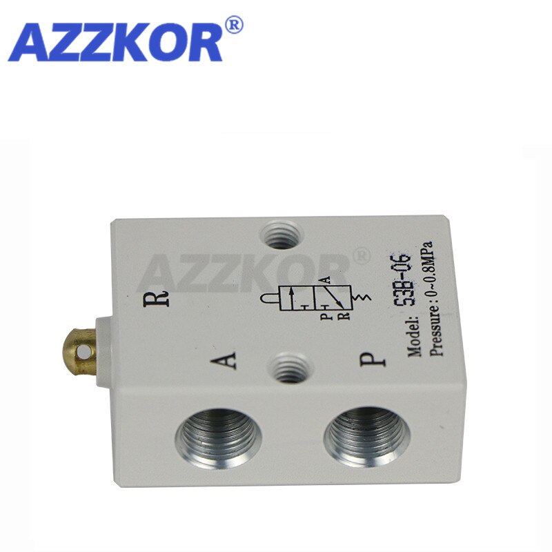 AZZKOR S3B Two-position three-way Control Valve Mechanical Air Valve Hand Manual Valves