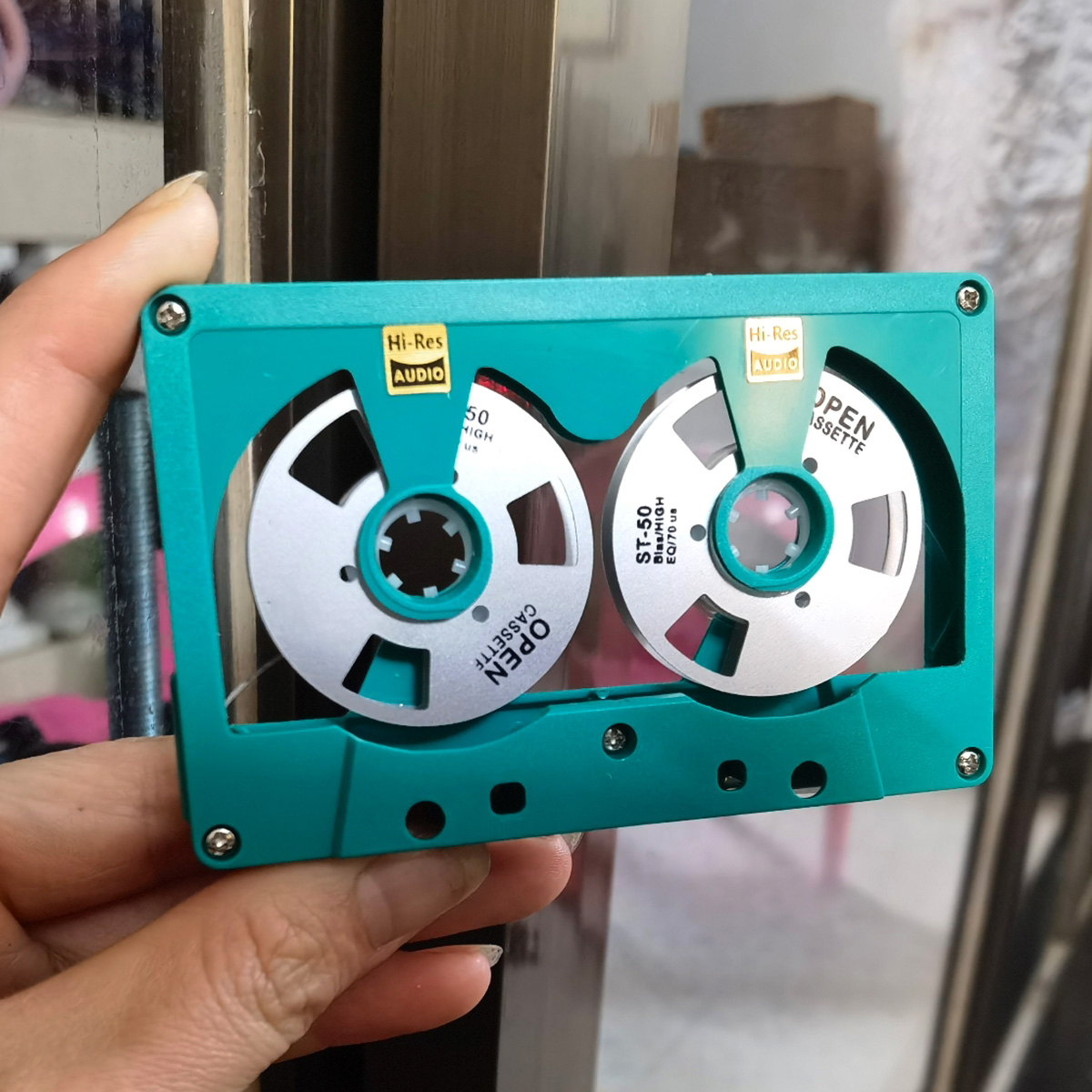 Audio Cassette Reel to Reel Tape Cassette 50 Minute Blank Tape Double Sided Metal Reel Hollow Case Self-made