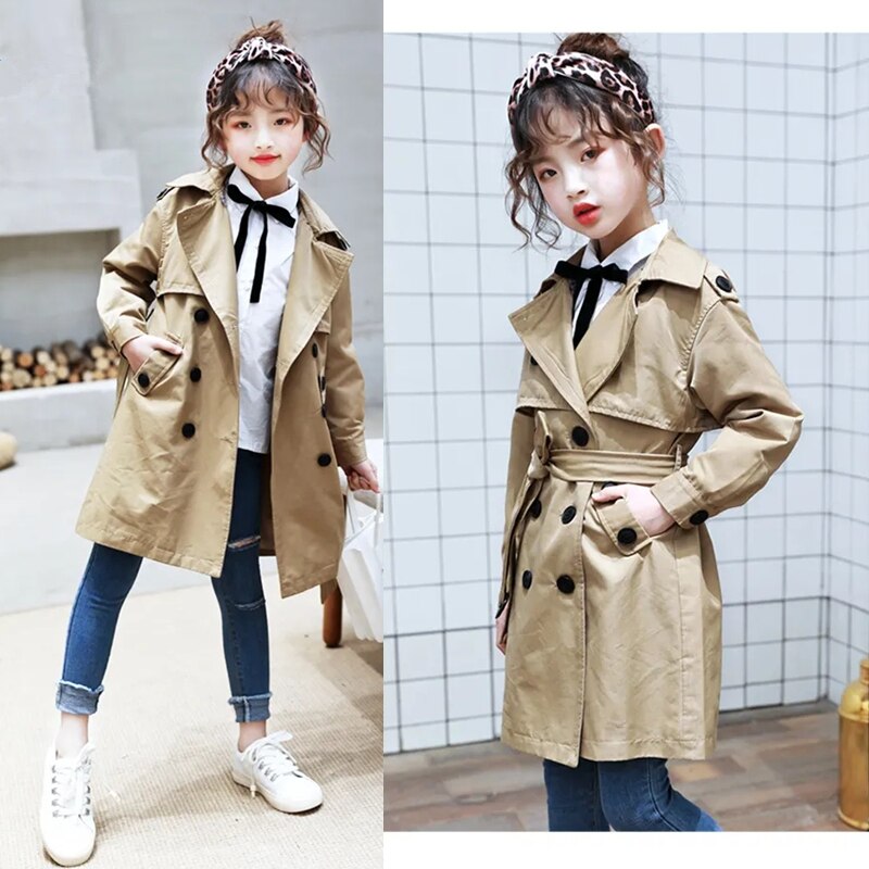 Kids Kleding Meisjes Jassen Kinderen Hooded Knop Windjack Riem Solid Meisje Jas Waterdicht Hoodies Voor Meisjes Uitloper