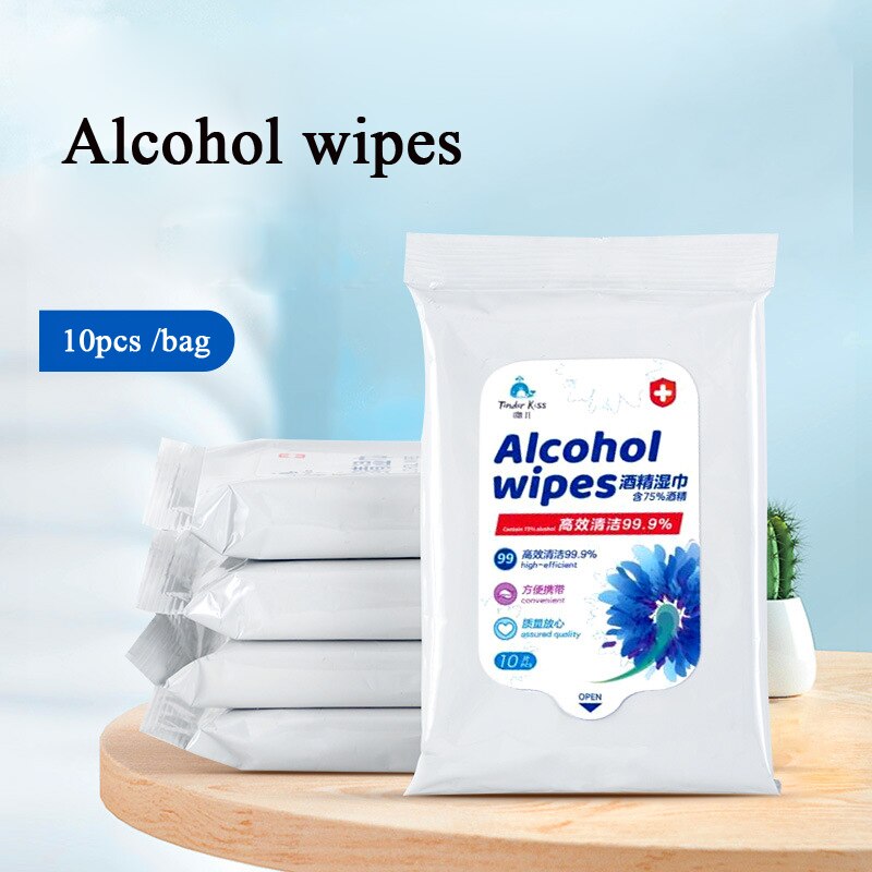 50Stck/5 Tasche 75% Desinfektion Alkohol Tücher Einweg Hand Tücher Haut Reinigung Bakterien Desinfektion Tücher Alkohol Baumwolle