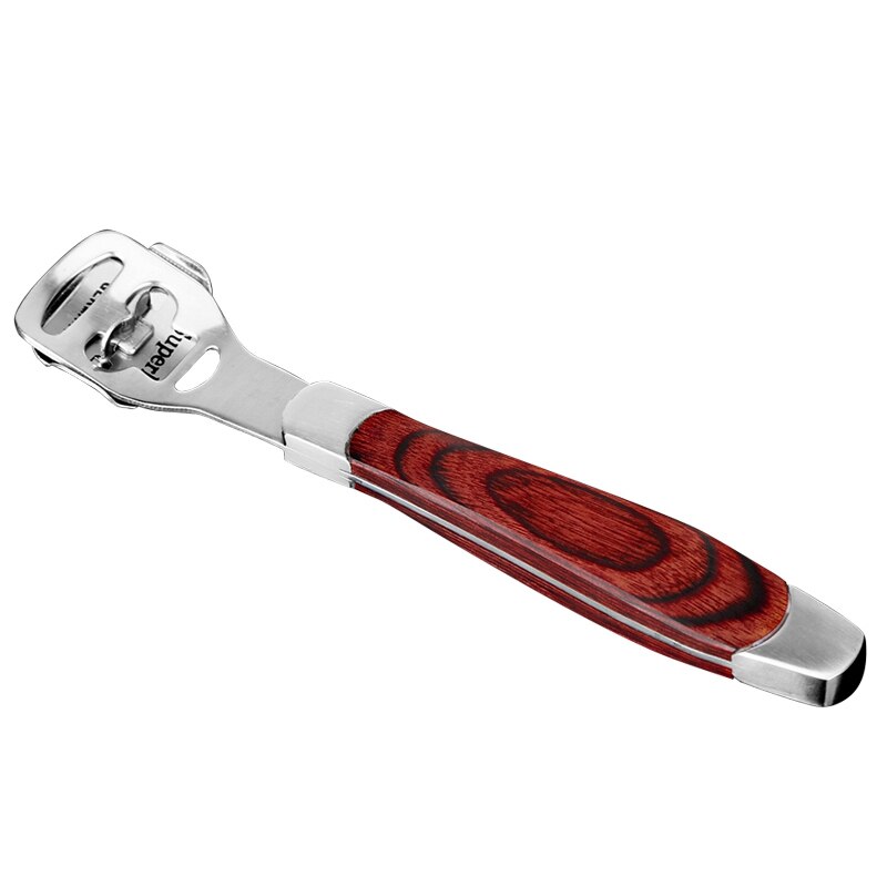 Máquina de pedicura y cuidado de pies con mango de madera, cortador de durezas, removedor de cutículas, cuchillas de afeitar, herramienta