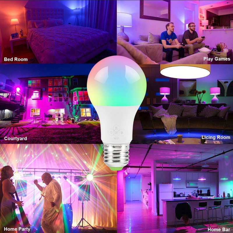 WIFI LED Bulb Magic Smart Home RGBW Bulb 4.5W 7W 11W RGBW E27 Dimmable Group LED Light Smart Compitable With Alexa Google Home