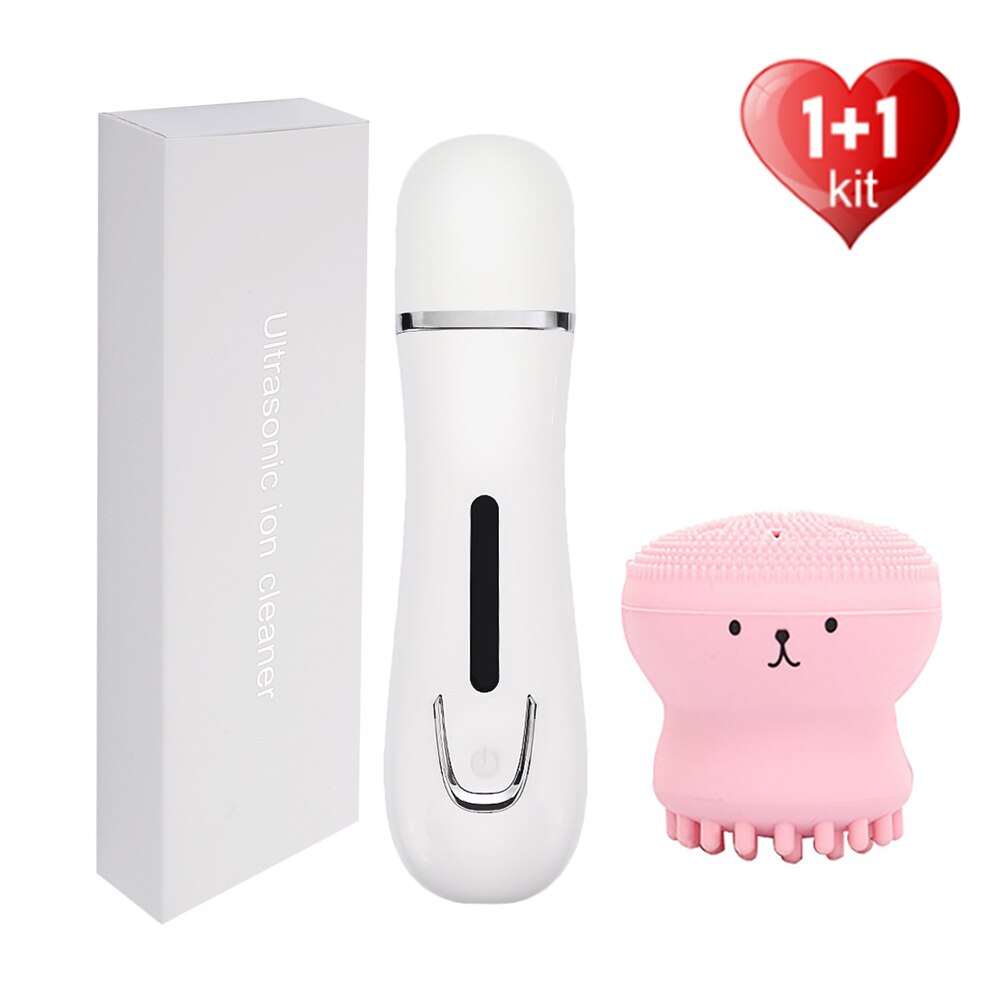 Ultrasonic Skin Scrubber and USB Nebulizer Face Steamer Humidifier Deep Face Cleaning Machine Peeling Shovel Facial Pore Cleaner: Scrubber and Brush