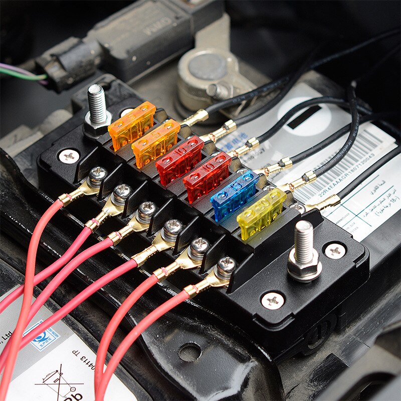 6 Way Terminals Circuit Car Blade Fuse Box Plastic Cover Fuse Box Holder With Cover Board Fuse Holder Box Tools Set