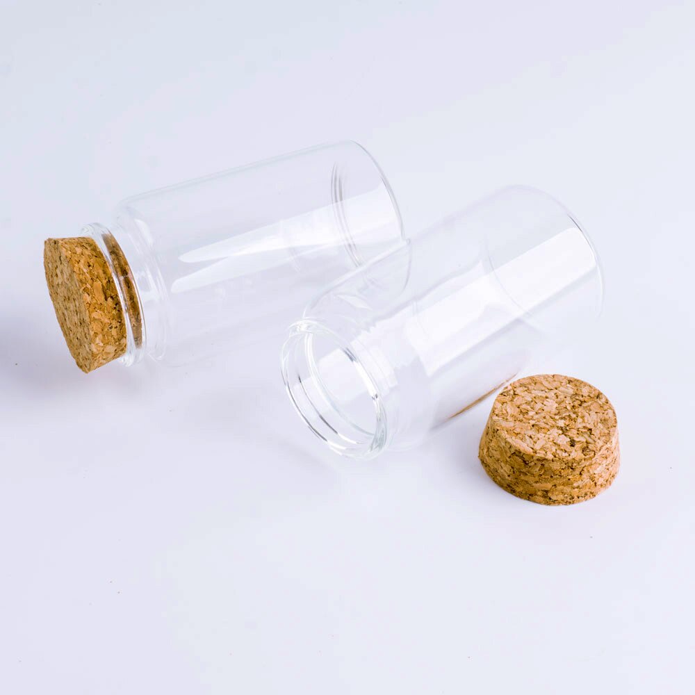 47*80mm 100ml glasflaskor med kork kryddig förvaring liten flaska burk behållare glas kryddflaskor pyssel små burkar 6 st
