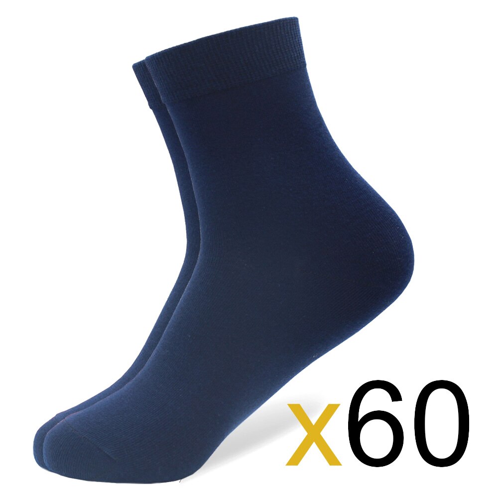 60 Paren/partij Whoesale Mannen Katoenen Sokken Zwarte Business Mannen Sokken Ademend Lente Zomer Herfst Voor Man Us Size (7-9.5): 60 pairs blue