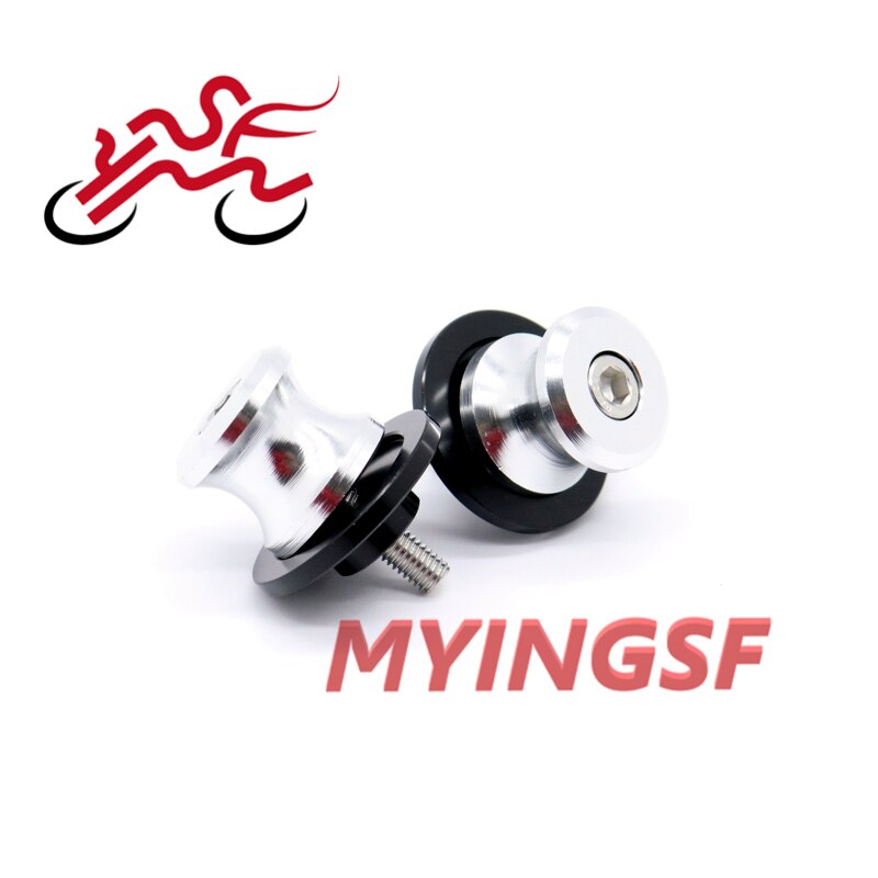 Swingarm Spools Slider For KAWASAKI Z650 Z800 Z900 Z1000 Z1000SX ZX6R ZX10R NINJA 650 Motorcycle Accessories Stand Screw M8: Silver