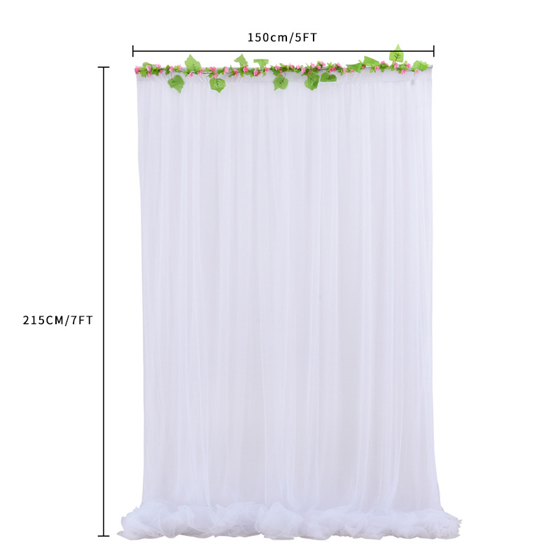 Cortina de tul de red para FONDO DE BODA, Panel De telón para banquete, , cortinas de escenario, Baby Shower, cumpleaños, decoración de pared, 1,5x2,15 M: Default Title