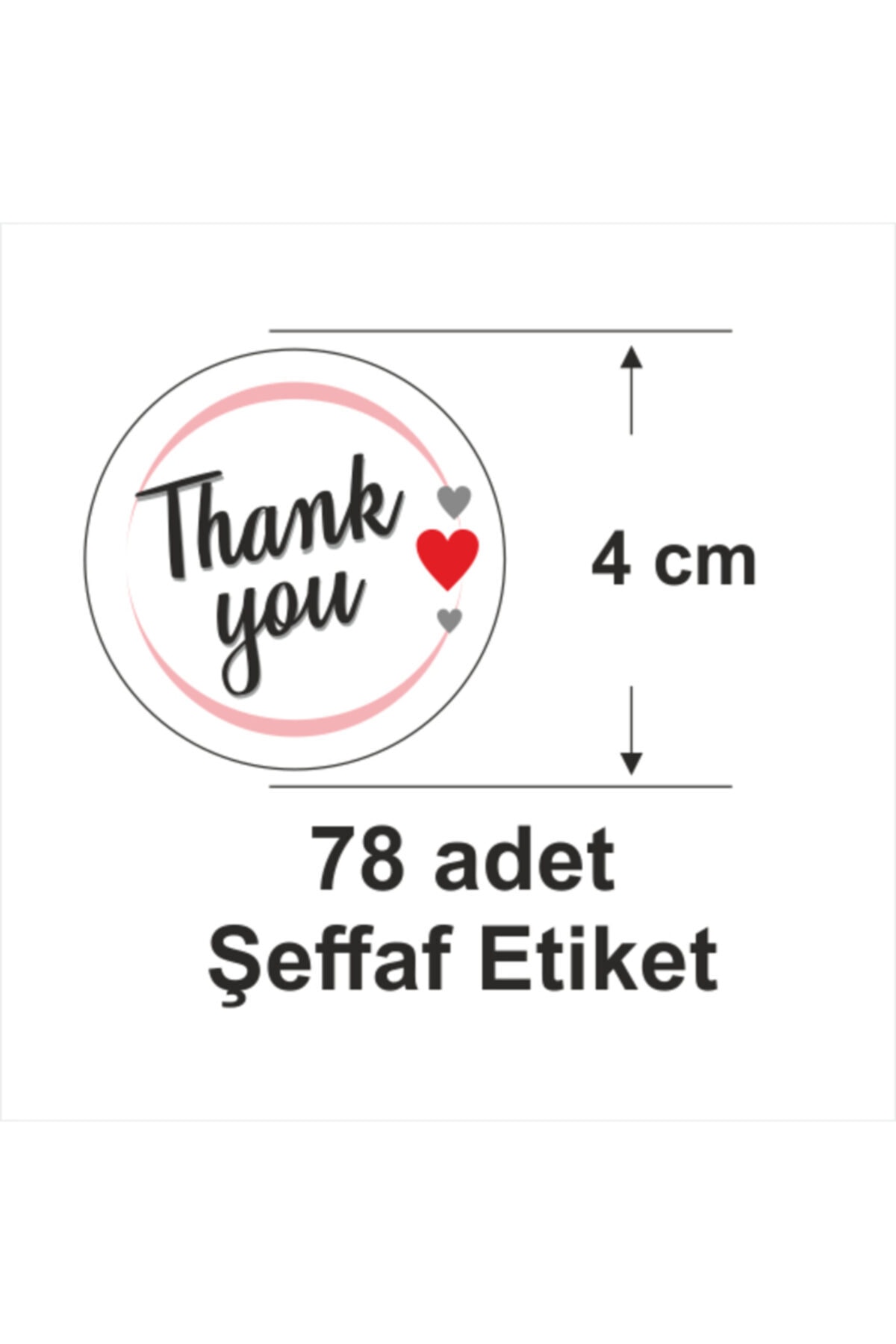 78 pcs Transparent Thank You Sticker Label
