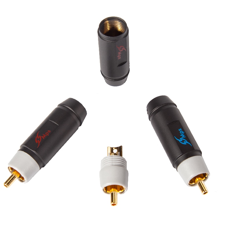HiFi MPS Pioneer-enchufe RCA chapado en oro para cable de 8/10/11mm, cobre rojo HiFi, 24K, conector lotus para amplificador de DVD y CD, enchufe DAC