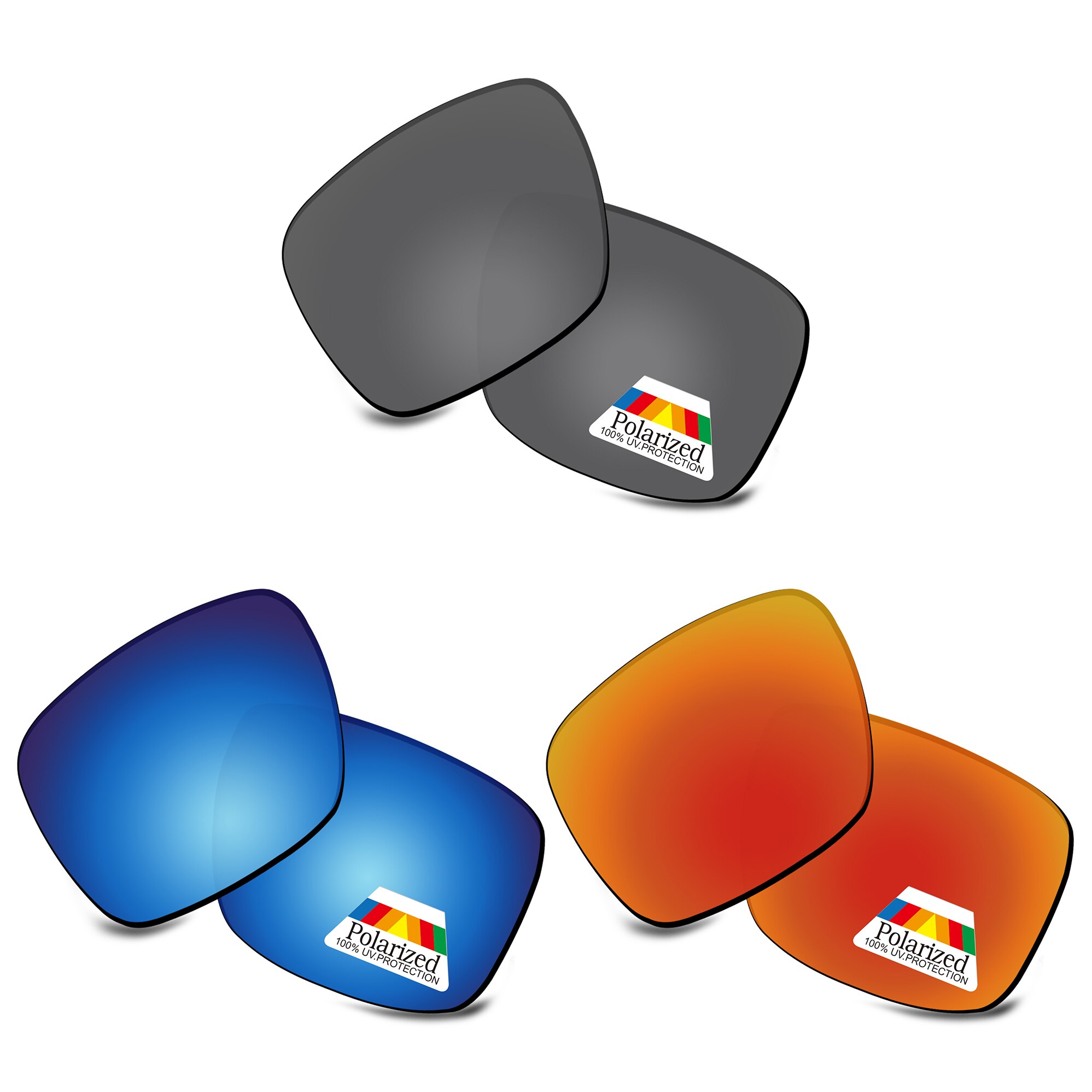 Bwake Polarisierte Ersatz Linsen für-Oakley Holbrook AF(Asian Fit) OO9244 Sonnenbrille Rahmen-Mehrere Optionen: Black-Blue-Red