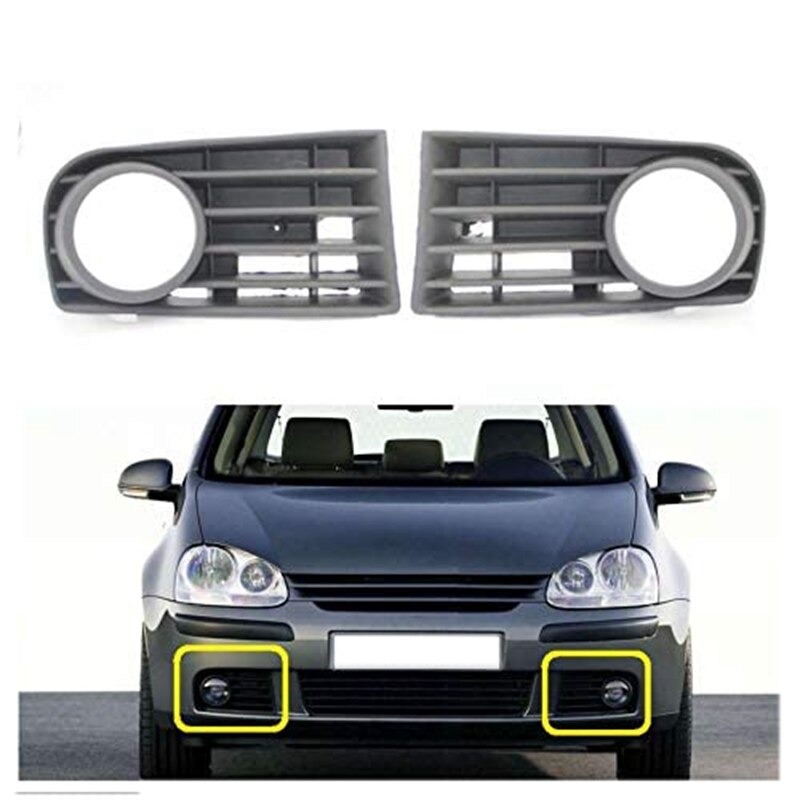 Coche para faro delantero antiniebla cubierta de rejilla para Golf A5 MK5 2004: Default Title