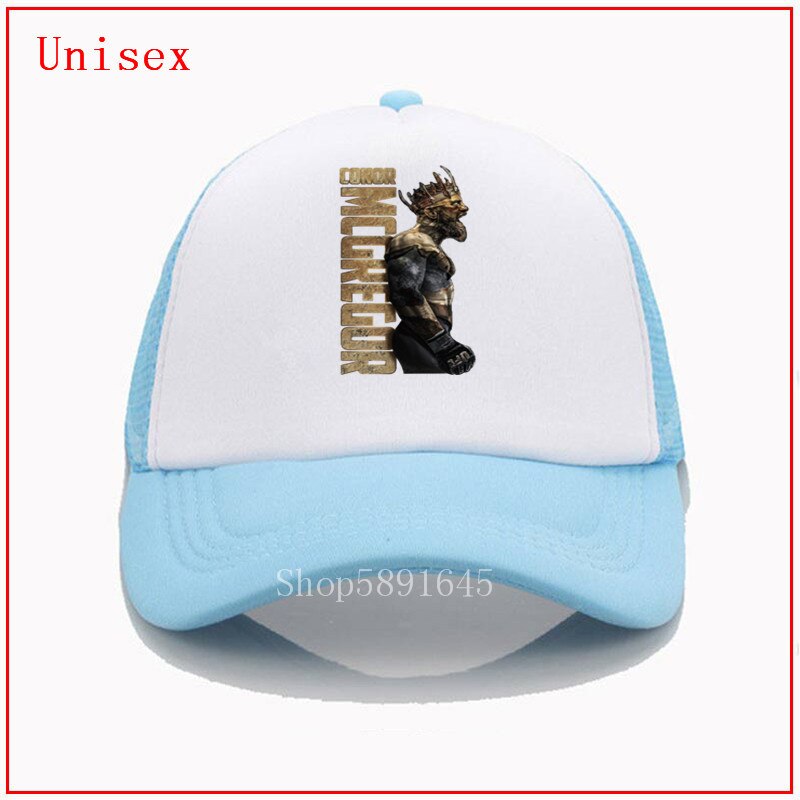 The King Of Conor Mcgregor Baseball cool Cap Embroidery Dad Hat 100% Cotton Snapback Caps Unisex Adjustable caps: sky blue-white / Kids