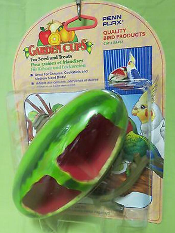 Forma original de fruta, copa de pájaro para alimentación, alimentador de aves de corral para jardín, alimentadores de mascotas, contenedor de comida, cuencos para beber, alimentador para pájaros: watermelon