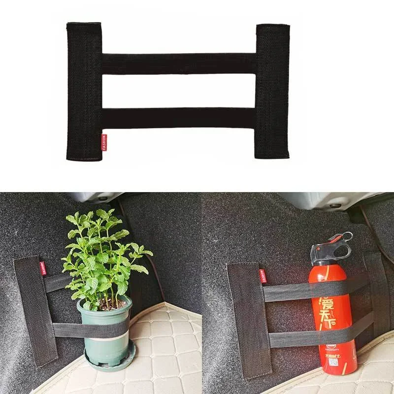 Auto Elastische Mesh Feste Straps Stamm Innen Organizer Sitz Zurück Befestigung Net Tasche Feuerlöscher Auto Waren Lagerung Befestigungs Strap