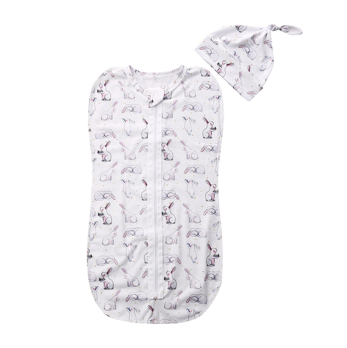 Pudcoco – couverture imprimée en coton pour -né, sac de couchage à fermeture éclair pour bébé, garçon et fille, 2 pièces, taille 0-6M: J / 6M