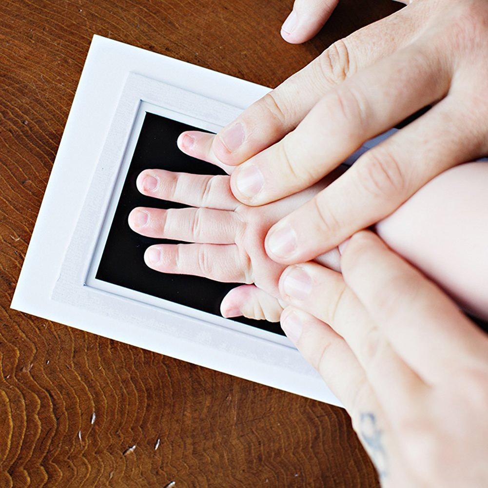 Mimeógrafo no tóxico para bebé, cuidado de papel, huella de mano, Kit de almohadilla de tinta, juguete de fundición para recién nacido, recuerdos de tinta negra, juguete de arcilla infantil para