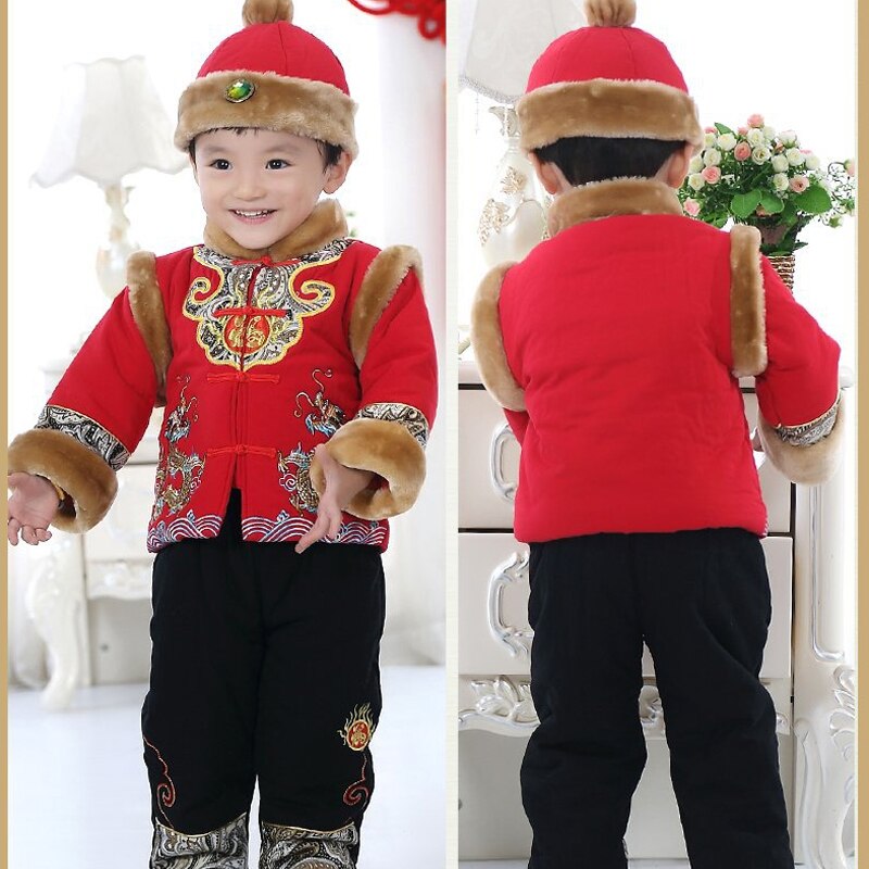 Traditional Chinese Year Costume For Kids Tang Suit Hanfu Spring Festival Newborn Baby Clothing Set Infant Boy Girl