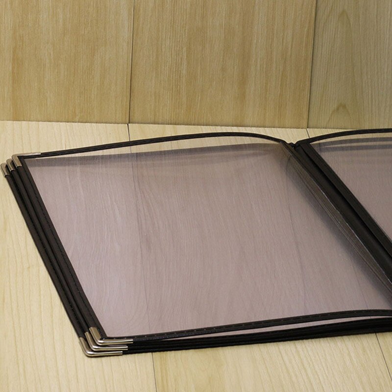 2 Pack Transparent Restaurant Menu Covers for A4 Size Book Style Cafe Bar 8 Pages 16 View