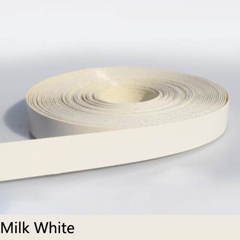 Borde de bandas de PVC decorativo de chapa de madera autoadhesivo de 10M y 2cm para muebles, armarios, mesas de oficina, bordes de superficie de madera: Milk White