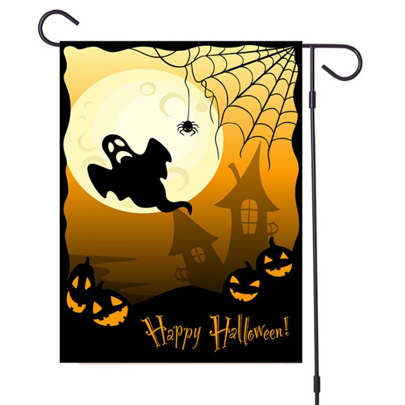 Halloween haveflag halloween hængende flag hør haveflag halloween havebanner 32 x 47cm