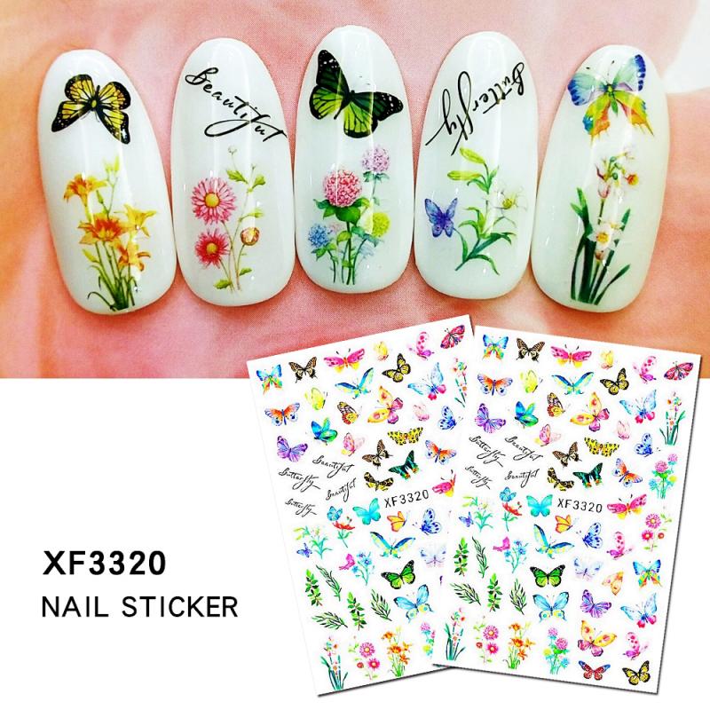 1 pièces belle papillon fantaisie 3D dos colle ongle décalcomanie décoration ongle Art ongle outil ongle ornement érable ongle autocollant: 06