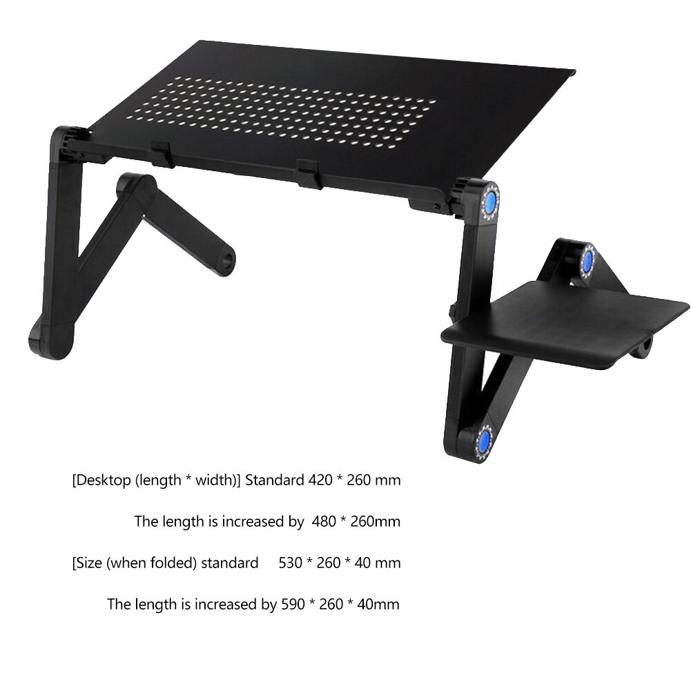 Aluminum Alloy Folding Lapdesks Bed Laptop Computer Desk Adjustable Notebook Tablets Stands Tray Folding Table: Style 2
