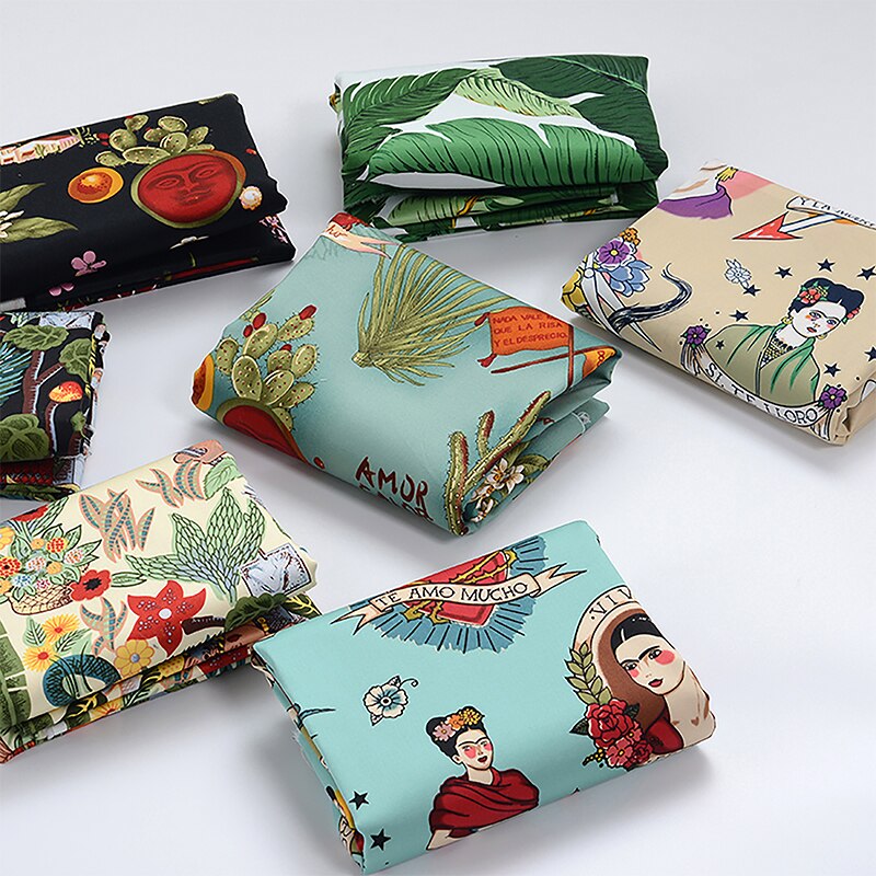 100*140Cm Katoen Stretch Satijn Stof Naaien Retro Europese En Amerikaanse Kleding Diy Handgemaakte Katoenen Stof
