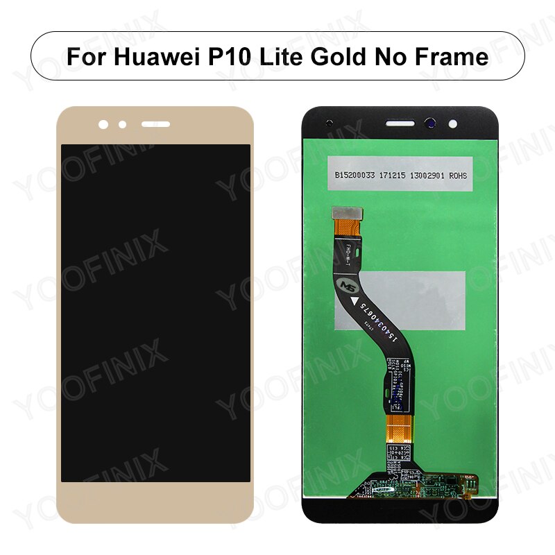 Voor Huawei P10 Lite Lcd WAS-LX1 WAS-LX2 WAS-LX3 WAS-LX1A Touch Screen Digitizer Vervanging Deel Voor Huawei P10 Lite Display: Gold No Frame