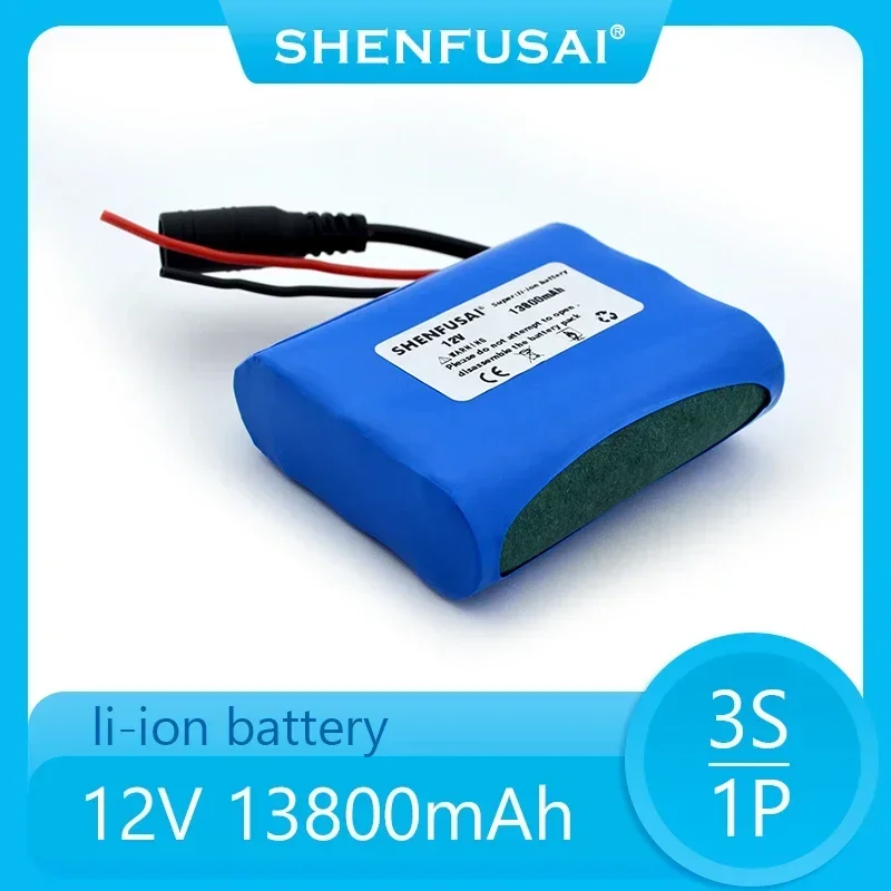 .12V.13800 mAh.3S1P.Batterie Au Lithium.18650.Batterie Au Lithium Pack Protection Conseil Rechargeable.1A Chargeur.: green