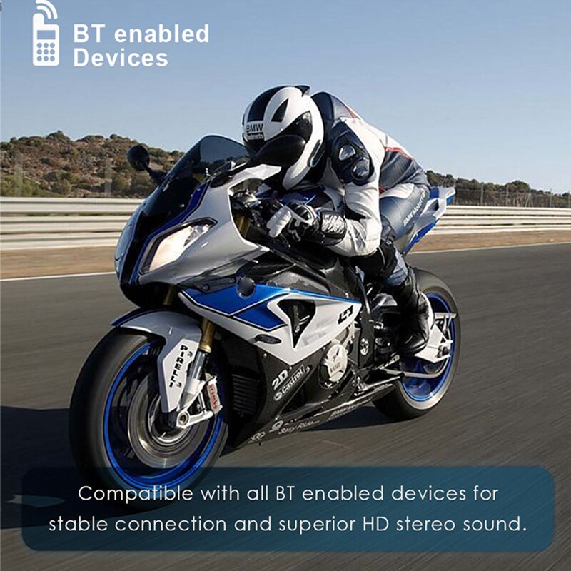 Hörlurar trådlösa bluetooth-headset motorcykelhjälm ridning handsfree fm-radio stereo enkel manövrering  mp3 interphone långstativ