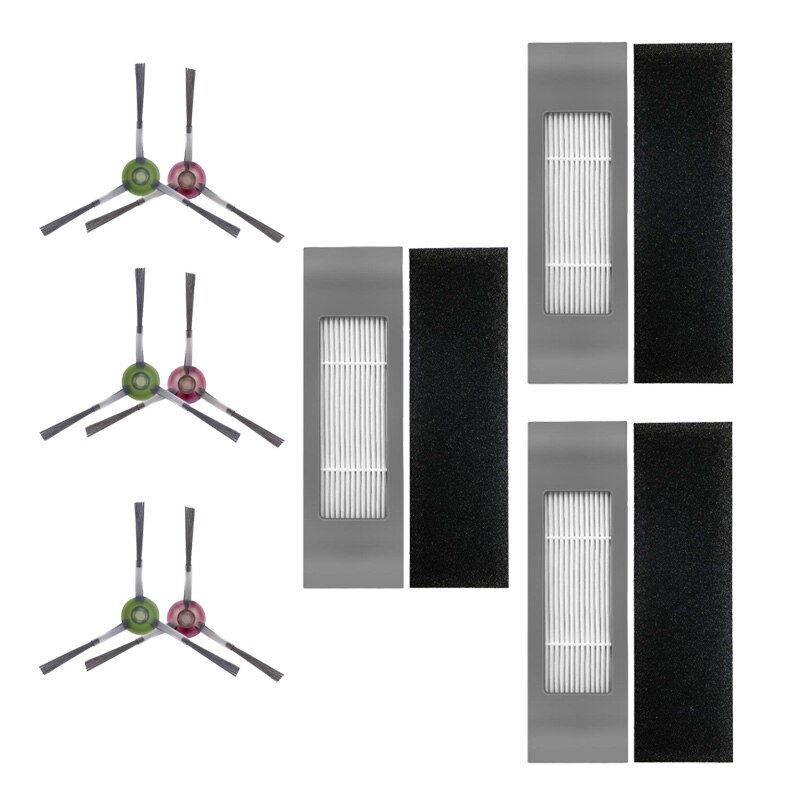 Cepillo de rodillo de paño de mopa Cepillo Lateral Kits para Ecovacs Deebot OZMO T8 T8 AIVI vacío limpiador accesorios mopa desechable bolsa: 1