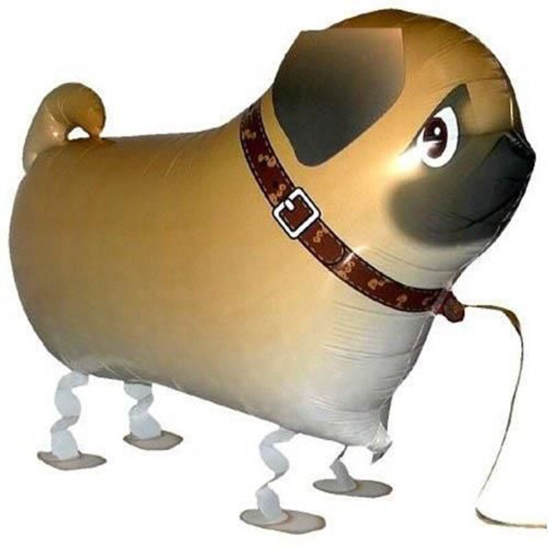Children Walking Foil Pet Pug Dog Balloon Helium Fun Party Birthday Decors 61x41 cm