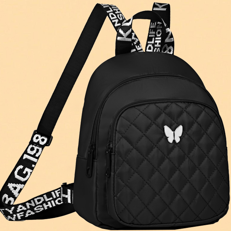 Rugzak dames Koreaanse versie van alle modieuze Oxford stoffen rugzak mode vrije tijd grote capaciteit reizen schooltas: Black